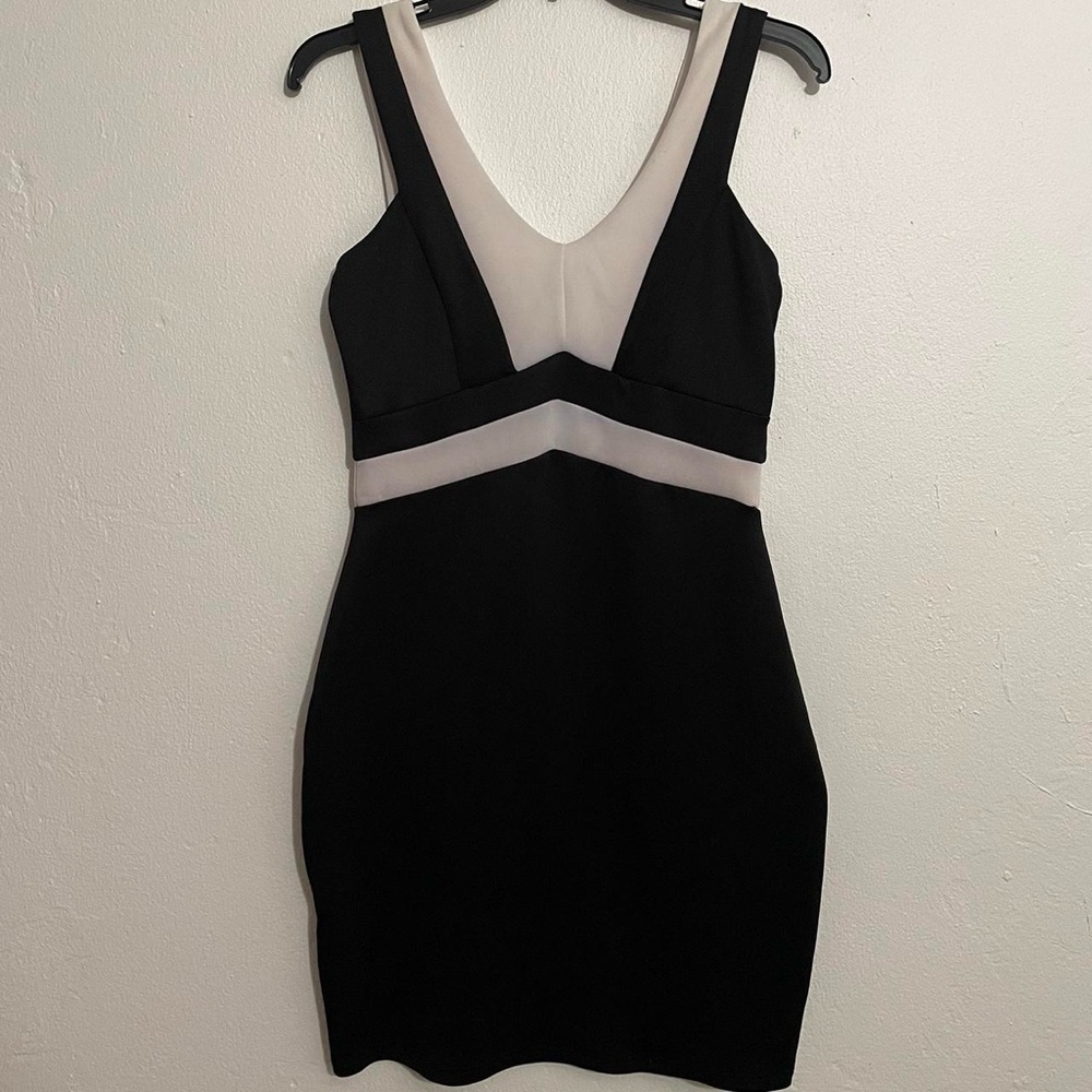 Charlotte Russe black and white bodycon mini dress